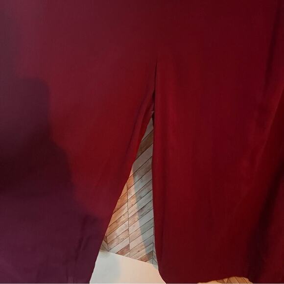 Shosho Strapless Pant Suit Wide Legs Tied &‎ Elastic Waist Maroon Women's Large - Picture 7 of 7